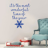 Christmas Wall Decal - It's The Most Wonderful Time Of The Year - Snow Flake Vinyl Decor for Living Room or Home Decoration