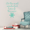 Christmas Wall Decal - It's The Most Wonderful Time Of The Year - Snow Flake Vinyl Decor for Living Room or Home Decoration