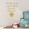 Christmas Wall Decal - It's The Most Wonderful Time Of The Year - Snow Flake Vinyl Decor for Living Room or Home Decoration