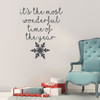 Christmas Wall Decal - It's The Most Wonderful Time Of The Year - Snow Flake Vinyl Decor for Living Room or Home Decoration