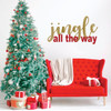 Christmas Wall Decal - Jingle All The Way - Holiday Vinyl Stickers for Living Room, Family Room Decor or Home Decoration