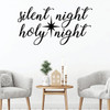 Christmas Wall Decal - Silent Night Holy Nigh - Holiday Vinyl Stickers for Living Room, Family Room Decor or Home Decoration