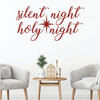 Christmas Wall Decal - Silent Night Holy Nigh - Holiday Vinyl Stickers for Living Room, Family Room Decor or Home Decoration