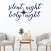Christmas Wall Decal - Silent Night Holy Nigh - Holiday Vinyl Stickers for Living Room, Family Room Decor or Home Decoration