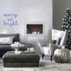 Christmas Wall Decals - Merry And Bright - Holiday Vinyl Stickers For Living Room or Home Decor