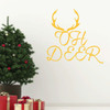 Christmas Wall Decals - Oh Deer with Antlers Design - Holiday Vinyl Stickers for Home Decor - Hunter Gift