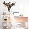Cow Skull Wall Decal with Flower Design - Vinyl Decoration for Bedroom, Playroom or Home Decor