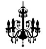 Chandelier Vinyl Wall Decal - Home Decor Silhouette - Decoration for Halloween Party, Girls Bedroom, Family Room, or Nursery - - Multiple Sizes and Colors Available