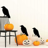Black Birds Wall Decals - Spooky Theme Vinyl Stickers - Haunted House, Halloween, Fall Season Decorations - Use Indoor or on Outdoor Windows