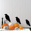 Black Birds Wall Decals - Spooky Theme Vinyl Stickers - Haunted House, Halloween, Fall Season Decorations - Use Indoor or on Outdoor Windows