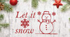 Christmas Decor - Let it Snow with Snowman- Holiday Vinyl Stickers for Living Room or Home Decoration