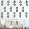 Cute Catus Wall Pattern Decals Silhouettes