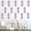 Cute Catus Wall Pattern Decals Silhouettes