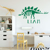Dinosaur Wall Decal - Stegosaurus Bones - Personalized Vinyl Sticker Decoration for Children's Room Playroom, Preschool or Classroom Decor