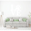 Dog Lover Gifts - Love Paw Print - Vinyl Wall Decal For Home Decor or Veterinary Clinic Decoration
