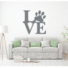 Dog Lover Gifts - Love Paw Print - Vinyl Wall Decal For Home Decor or Veterinary Clinic Decoration