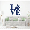 Dog Lover Gifts - Love Paw Print - Vinyl Wall Decal For Home Decor or Veterinary Clinic Decoration
