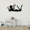 Fairy Rose Wall Decal - Vinyl Sticker Decoration for Nursery, Girls Bedroom, Teen or Tween Room Decor