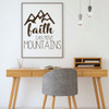 Faith Vinyl Wall Decal - "Faith Can Move Mountains" Quote Vinyl Home Decor - Christian Themed Decoration for Bedroom, Living Room or Bedroom - Decal Only