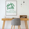 Faith Vinyl Wall Decal - "Faith Can Move Mountains" Quote Vinyl Home Decor - Christian Themed Decoration for Bedroom, Living Room or Bedroom - Decal Only