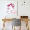 Faith Vinyl Wall Decal - "Faith Can Move Mountains" Quote Vinyl Home Decor - Christian Themed Decoration for Bedroom, Living Room or Bedroom - Decal Only