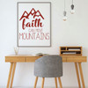 Faith Vinyl Wall Decal - "Faith Can Move Mountains" Quote Vinyl Home Decor - Christian Themed Decoration for Bedroom, Living Room or Bedroom - Decal Only