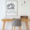 Faith Vinyl Wall Decal - "Faith Can Move Mountains" Quote Vinyl Home Decor - Christian Themed Decoration for Bedroom, Living Room or Bedroom - Decal Only