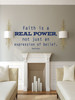 Faith Vinyl Wall Decal - Religious Quote: "Faith is Real Power" - Christian Decor for Home, Office, Church