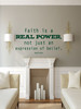 Faith Vinyl Wall Decal - Religious Quote: "Faith is Real Power" - Christian Decor for Home, Office, Church