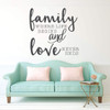 Family Quote Wall Decal - "Family, Where Life Begins and Love Never Ends" - Living Room Decoration