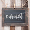 Farmhouse Wall Decor - Our Nest with EST Date - Personalized Vinyl Decal for Bedroom or Living Room Decoration