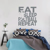 Football wall Decal - Eat Sleep Quote Decor - Vinyl Art Sticker for Girl's Bedroom Decor, Playroom or Game Room Decoration