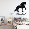 Friesian Decal | Horse Wall Decoration | Personalized Vinyl Decor for Girl Bedroom, Cabin, Ranch, Equestrian Center | Black, White, Pink, Purple, Blue, Brown, Red, Other Colors