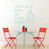 Funny 'Cupcakes Are Muffins' Quote Vinyl Wall Decal