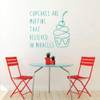 Funny 'Cupcakes Are Muffins' Quote Vinyl Wall Decal