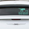 Funny Dinosaur Eating Stick Figure Family Sticker ' Stick Figure Car or Wall Vinyl Decal ' Chose From a Variety of Colors and Sizes