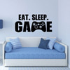 Gamer Wall Decal - EAT SLEEP GAME Controller Sticker - Vinyl Decoration for Boy's Bedroom, Playroom or Game Room