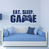 Gamer Wall Decal - EAT SLEEP GAME Controller Sticker - Vinyl Decoration for Boy's Bedroom, Playroom or Game Room