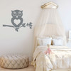 Girls Room Wall Decal - Owl on Tree Branch - Personalized Children or Teen Vinyl Decoration for Bedroom or Playroom Decor