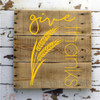 Give Thanks w/Wheat Stalk - Vinyl Wall Decal, Autumn Art, Fall Home Decor, Thanksgiving Decorations
