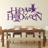 Halloween Witch - Vinyl Wall Decal, Witch Legs, Halloween Party, Witch On a Broom, All Hallows Eve, Flying Bats, Happy Halloween