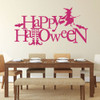 Halloween Witch - Vinyl Wall Decal, Witch Legs, Halloween Party, Witch On a Broom, All Hallows Eve, Flying Bats, Happy Halloween