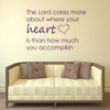 Heart Wall Decals "The Lord Cares More About Where Your Heart Is" With Heart Image For Home Decor