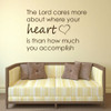 Heart Wall Decals "The Lord Cares More About Where Your Heart Is" With Heart Image For Home Decor