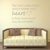 Heart Wall Decals "The Lord Cares More About Where Your Heart Is" With Heart Image For Home Decor