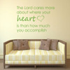 Heart Wall Decals "The Lord Cares More About Where Your Heart Is" With Heart Image For Home Decor