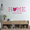 Home Sweet Home State of Ohio Vinyl Wall Art Decal For Living Dining, Family Room, or Entryway Decor