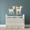 Home Wall Decal - Cute Deer & Bird Silhouette Design ' Vinyl Art Decoration For Nursery, Kids Bedroom or Playroom Decor