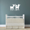 Home Wall Decal - Cute Deer & Bird Silhouette Design ' Vinyl Art Decoration For Nursery, Kids Bedroom or Playroom Decor