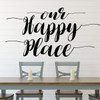 Home Wall Decor - Our Happy Place - Craft Room, Bedroom, Living Room, Entryway - Vinyl Decal Decoration for Home, Dorm, Studio, Playroom Or Office Space